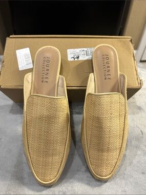 Journee Collection Natural Woven Slip-On Loafers
